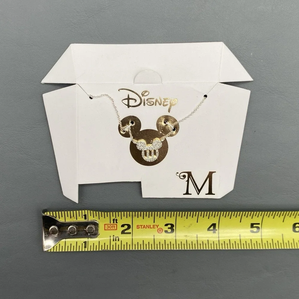 Disney Sterling Silver 925 Mickey Mouse M Girl Necklace Birthday Christmas Gift